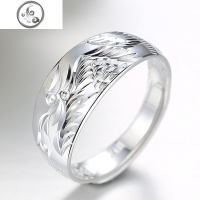 龙纹纯银戒指男士食指活口可调节复古开口中国风白银单身潮男银饰 JiMi