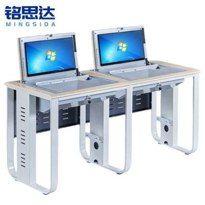铭思达翻转电脑桌双人位张