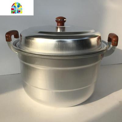 封后老式家用铝蒸锅蒸馒头加厚烧水铝锅双层大容量铝汤锅多功能健康锅 FENGHO 特厚双蒸片40厘米(适10人以上用) 耐