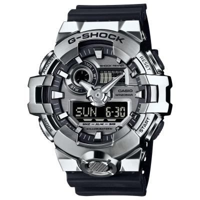 卡西欧(CASIO)GSHOCK男士不锈钢防水耐用运动石英手表银色潮流休闲材质