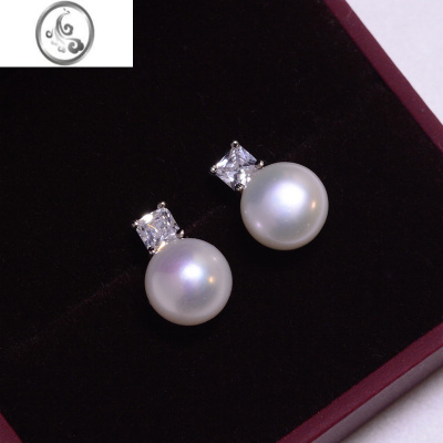 JiMi银银淡水珍珠耳夹女无耳洞法式高级感耳钉耳环小众气质蚊香盘百搭