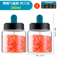 厨房玻璃调料盒家用调料罐子密封盐味精调料瓶调味罐盐罐组合套装 敬平 [嘟嘟款]两只装