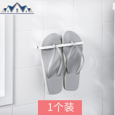 浴室拖鞋架壁挂免打孔卫生间后收纳厕所沥水挂架墙上置物架 三维工匠