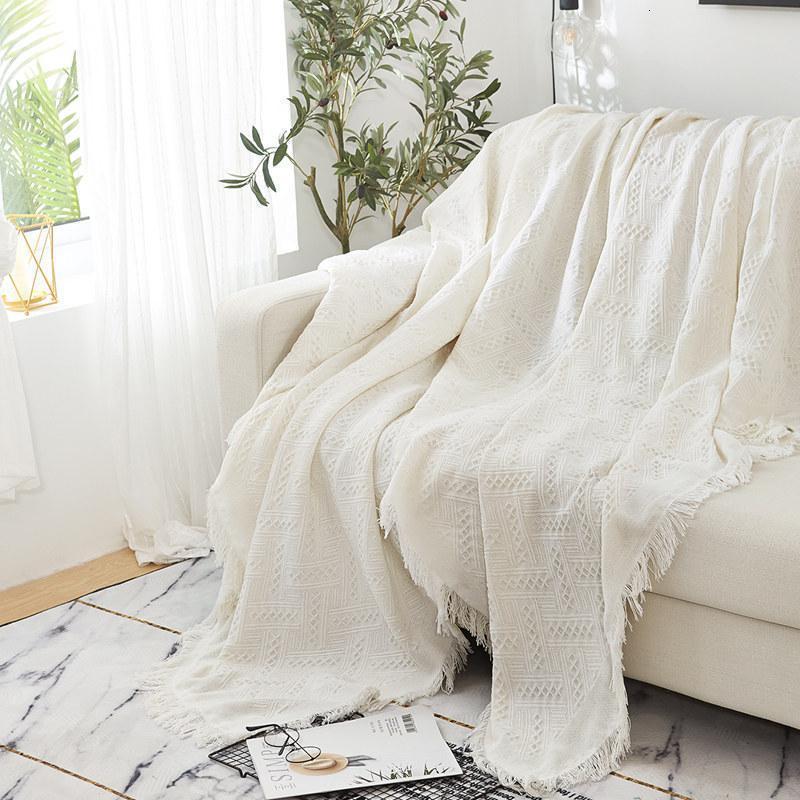 家柏饰(CORATED)北欧沙发布全盖色沙发巾毯子单人沙发套沙发垫盖布罩 米白T格 230*340cm