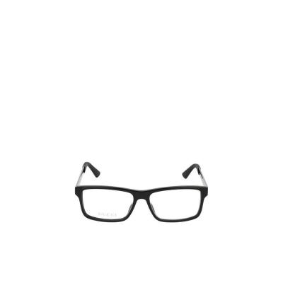 古驰(GUCCI)徽标平光镜男款醋纤材质时尚百搭配镜片赠品太阳镜 黑色