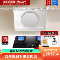 名气白色抽油烟机A3583-Q侧吸小尺寸22m³360°环形拢烟磁吸导风板易清洁 +5.0KW燃气灶A6510B