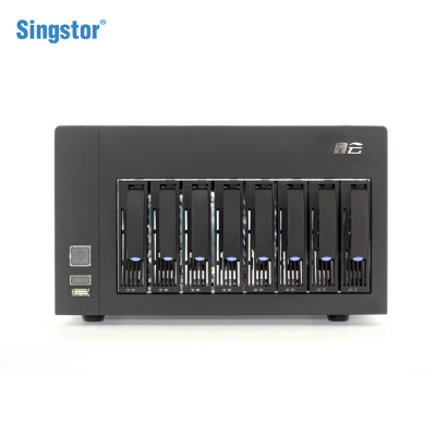 鑫云SS100F-08A影视制作专用万兆光纤共享磁盘阵列存储企业级高性能塔式盘阵8盘位(双千兆，四万兆)裸机+32T