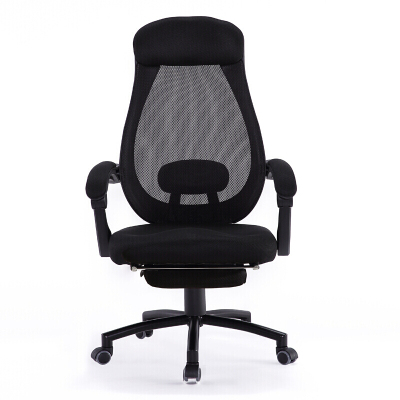 全简办公椅可躺午休椅电脑椅家用网布转椅黑框带搁脚