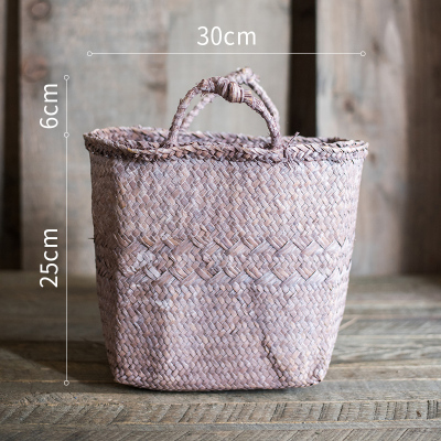 家柏饰(CORATED)编花篮提篮收纳篮装饰花器 手工艺术编织日式杂货