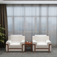 臻远 ZY-SFZH-4 会议沙发茶几组合 布艺会议接待会客商务办公室沙发贵宾沙发 单人位+单人位+茶几