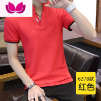 七斓男士短袖t恤夏季2023新款潮流polo衫潮牌ins打底衫百搭上衣服