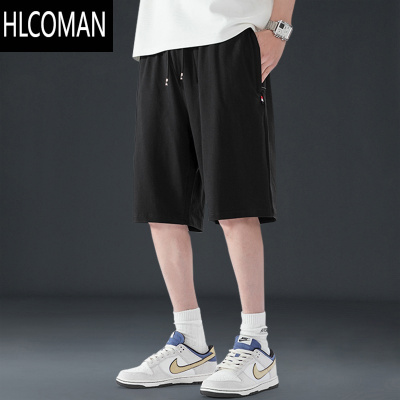 HLCOMAN运动短裤男士夏季薄款潮牌宽松大码五分裤加肥加大针织休闲裤
