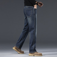 秋冬厚款高腰宽松直筒潮流百搭男士牛仔裤商务休闲潮流百搭长裤男