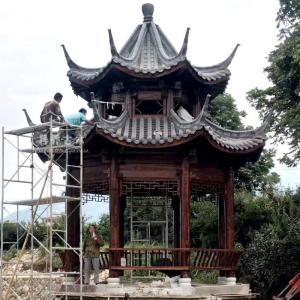 森美人凉亭花园别墅防腐木亭子仿古四角中式定制户外庭院实木古建六角亭