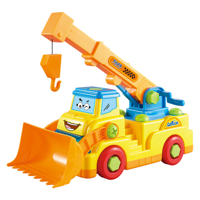 小小部队 电动万向工程车 拆装工程车玩具 儿童拆装组合益智玩具 四种