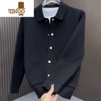 YANXU秋季新款男士针织开衫毛衣外套宽松针翻领休闲百搭潮流夹克男