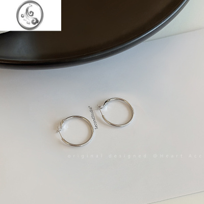JiMiS925银针圆圈耳环女夏耳圈高级感冷淡风耳饰2023年新款潮圈圈耳钉