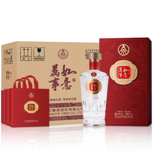 五粮液股份 万事如意福顺 浓香型纯粮食白酒 52度500ml*6瓶 婚宴喜事