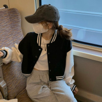秋冬季短款棒球服长袖单排扣外套女装新款小个子美式高街ins