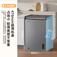 新飞100升高效减霜家用一级节能冷柜省电冷藏冷冻转换冰柜 灰色BC/BD-100KAT/L