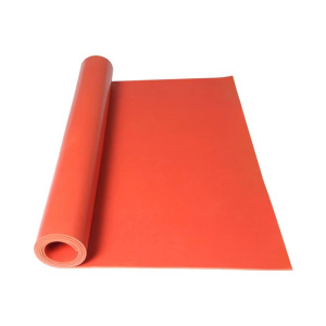 盛京联硕高压绝缘橡胶板红色防滑耐震地垫厚5mm[1*4.5米]25KV卷