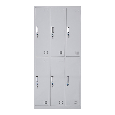 DXBG更衣柜员工铁皮柜健身房宿舍储物柜带锁存包柜收纳柜钢制六门更衣柜