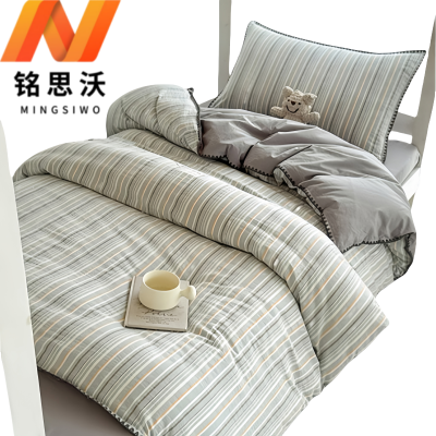 铭思沃四件套2.0*2.2米床 灰条纹 套