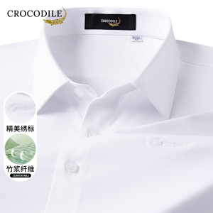 鳄鱼恤CROCODILE 专款男士商务长袖衬衫秋冬纯色衬衣