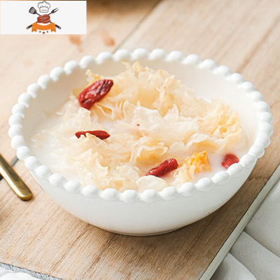 公主范北欧陶瓷餐具个性创意珍珠边早餐碗盘甜品沙拉碗盘单人套装 敬平 4.5寸圆碗2只