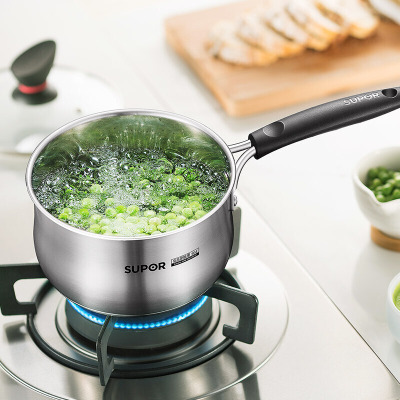 苏泊尔(SUPOR)304不锈钢奶锅小红圈复底汤锅电磁炉燃气灶通用婴儿辅食锅炊具厨房锅具ST16Z1-16CM