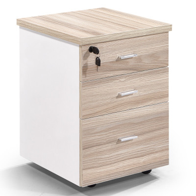 绵冠MIANGUAN活动柜办公柜矮柜文件柜三抽屉员工柜带锁落地式办公桌下小柜子储物柜