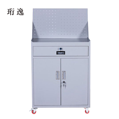 珩逸工具柜加厚铁皮储物柜工厂车间用带抽屉汽修多功能收纳柜灰白色一斗小柜含轮子