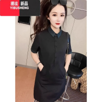 YIBUSHENG洋气设计感撞色连衣裙女2024季新款时尚简约减龄显瘦百搭POLO裙