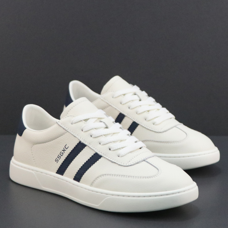 2026春季新德训鞋男款真皮头层牛皮板鞋网红时尚真皮小白鞋男