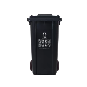 秦泰(Cqint) QTRASH 干垃圾 带轮分类标识垃圾桶 120L 黑色