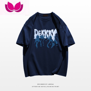 七斓hiphop美式高街风小众字母印花短袖T恤男ins潮宽松半袖上衣女