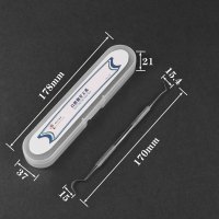 美帮汇迷你304不锈钢收纳盒随身携带便携式剔牙缝钩针套装迷你牙齿清洁 双头整体不锈钢+塑料盒