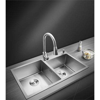 水槽洗菜盆双槽纳丽雅厨房不锈钢家用洗碗池纳米银嵌入式水盆(tcd)