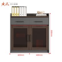 质凡办公家具档案柜书柜矮柜资料柜木质茶水柜 两门办公柜
