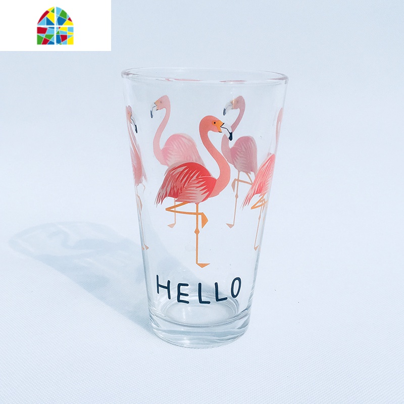 网红创意玻璃杯子男女学生情侣奶茶杯火烈鸟大容量水杯 FENGHOU