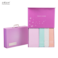 非草非木 浴巾毛巾组合套装礼品盒装 竹纤维浴巾毛巾4件套 FM-3084 (盒)