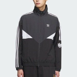 阿迪达斯 外套男士 新款运动服三叶草梭织 立领夹克 KC3114 D
