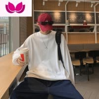 七斓@ 长袖t恤男春季潮流宽松卫衣纯色百搭内搭打底衫