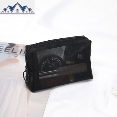 ins网红韩国女化妆包大容量旅行便携随身小号简约网纱收纳洗漱包 三维工匠收纳包