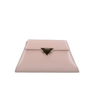 普拉达(PRADA)女款翻盖单肩包皮质小巧便携多功能通勤手提斜挎两 粉色