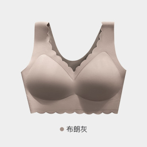 中老年人妈妈内衣女无痕背心式无钢圈聚拢妇女收副乳大胸显小文胸