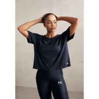 Under Armour女款运动T恤快干透气宽松训练健身短袖黑白双色设计