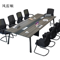风雷顺会议桌长桌简易桌工作桌马蹄桌椅组合4米会议桌+12椅[工厂现做 7天内发货]