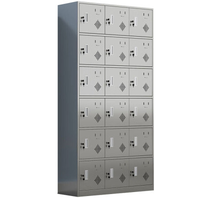 戴劲 201不锈钢更衣柜员工宿舍储物柜多门鞋柜换衣柜碗柜 十八门