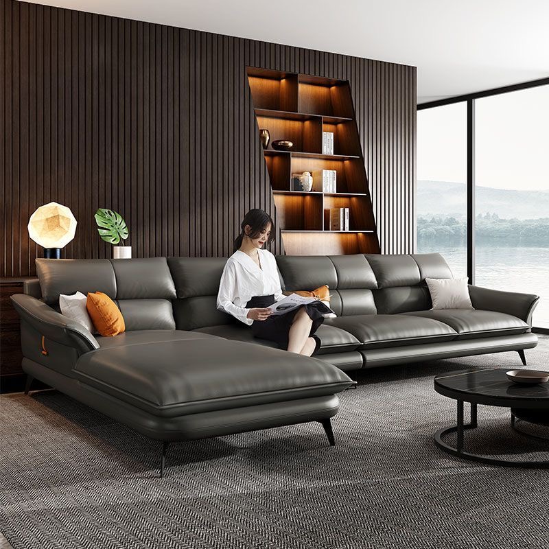 虔度现代简约皮质三人沙发大户型客厅家居头层牛皮高弹座垫耐脏易打理